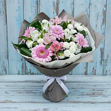 Букет цветов из:  Герберы, Альстромерии и Хризантемы #REPLACE_PRED# Некрасовке Хабаровский край