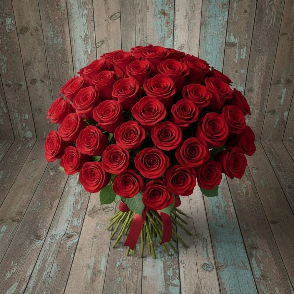 Букет 55 Красных роз Фридом в Некрасовке Хабаровский край