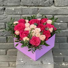 Цветочная композиция из Розы в коробке в Некрасовке Хабаровский край