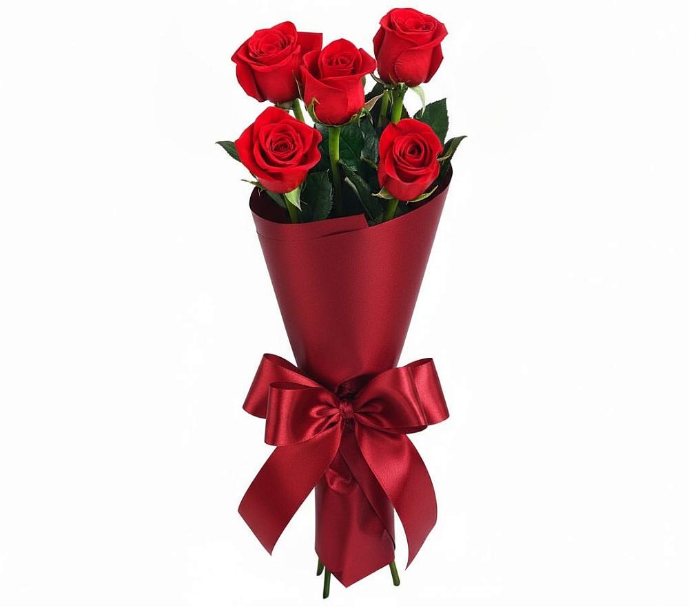 Букет 5 Красных роз Эдлесс Лав в Некрасовке Хабаровский край