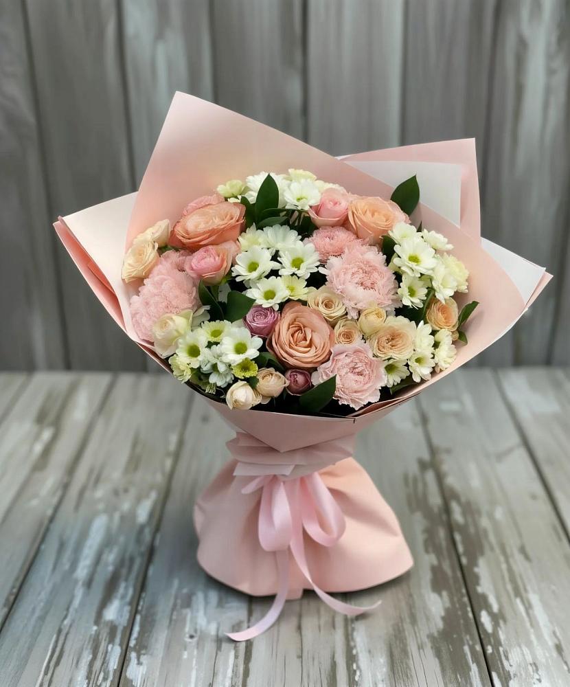 Букет цветов из: Гвоздики, Розы и Хризантемы в Некрасовке Хабаровский край