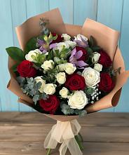 Букет цветов из:  Розы и Альстромерии в Некрасовке Хабаровский край