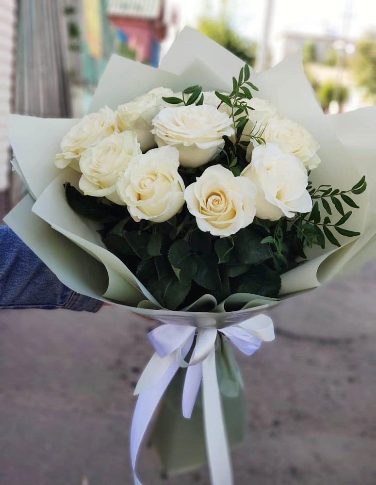 Букет Белые розы Проуд в Некрасовке Хабаровский край