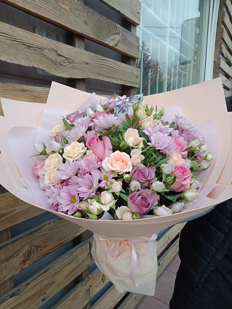 Букет цветов из: Розы и Хризантемы в Некрасовке Хабаровский край