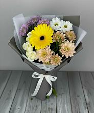 Букет цветов из:  Розы, Герберы и Хризантемы в Некрасовке Хабаровский край