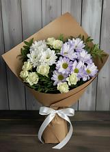 Букет цветов из:  Хризантемы и Розы в Некрасовке Хабаровский край