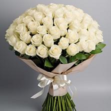 Букет 101 беля роза Белоснежка в Некрасовке Хабаровский край