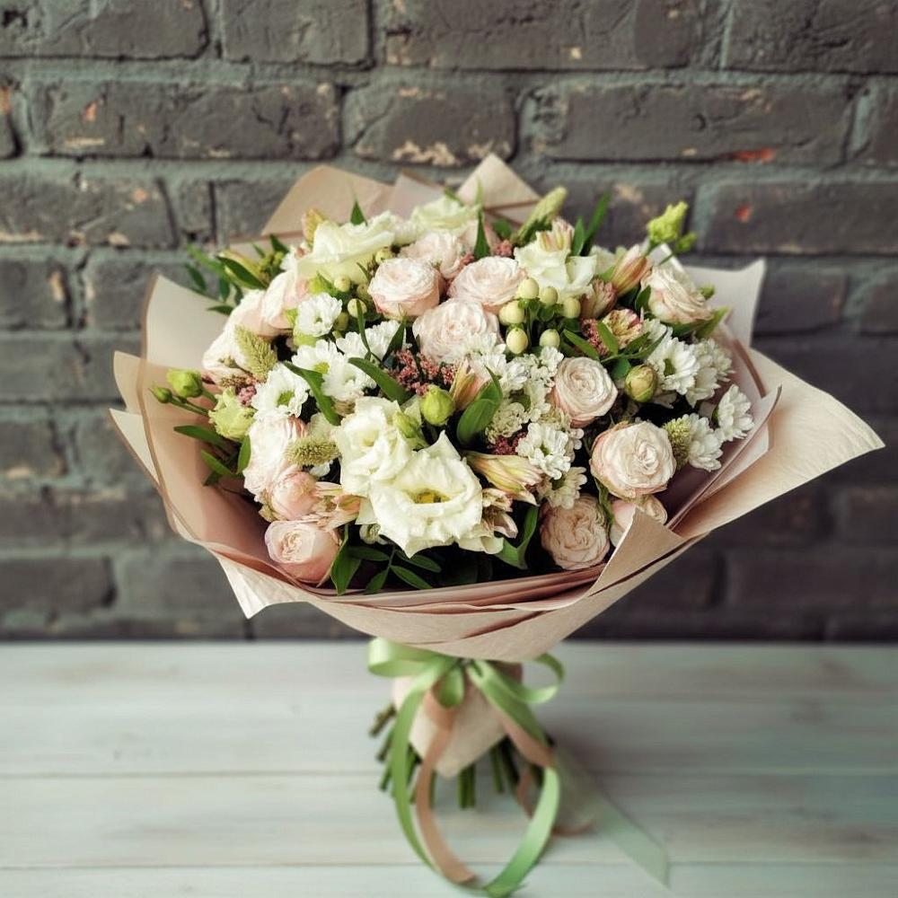 Букет цветов из: Альстромерии, Розы и Хризантемы в Некрасовке Хабаровский край