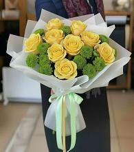 Букет цветов из:  Хризантемы и Розы в Некрасовке Хабаровский край