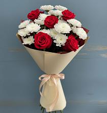 Букет цветов из:  Розы и Хризантемы в Некрасовке Хабаровский край