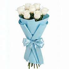 Букет 7 белых роз Проуд в Некрасовке Хабаровский край