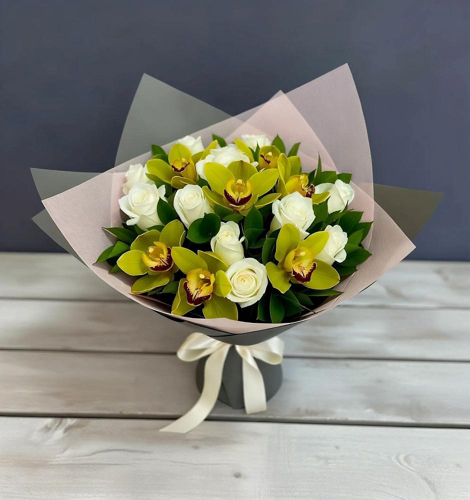 Букет цветов из: Орхидеи и Розы в Некрасовке Хабаровский край