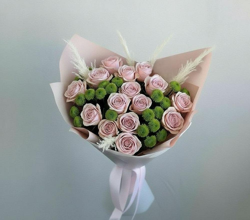 Букет цветов из: Розы и Хризантемы в Некрасовке Хабаровский край