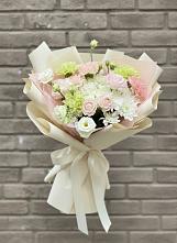 Букет цветов из:  Гвоздики, Розы, Лизиантусы и Хризантемы в Некрасовке Хабаровский край