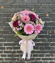 Букет цветов из:  Герберы и Хризантемы в Некрасовке Хабаровский край
