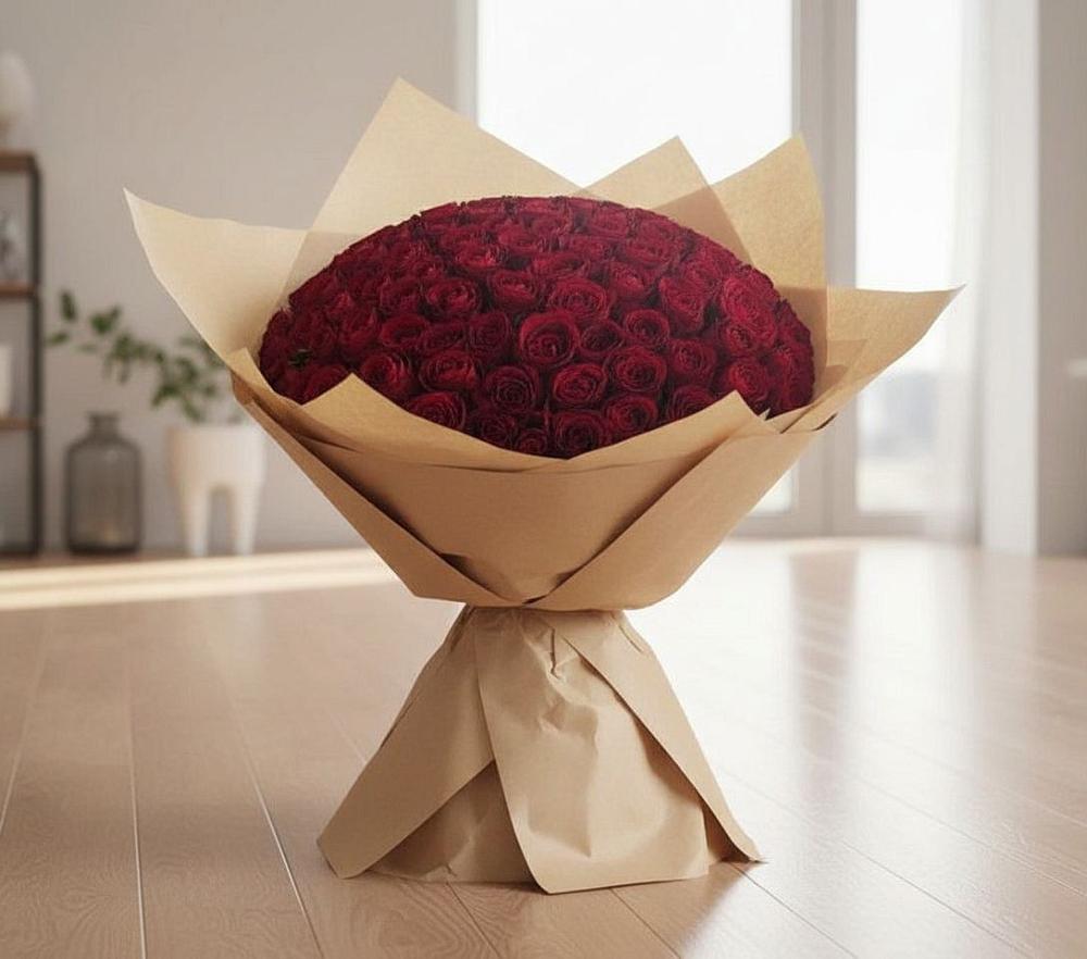 Букет 101 Красная роза в Некрасовке Хабаровский край
