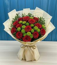 Букет цветов из:  Розы и Хризантемы в Некрасовке Хабаровский край