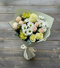 Букет цветов из:  Альстромерии, Розы и Хризантемы в Некрасовке Хабаровский край