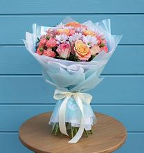 Букет цветов из:  Хризантемы и Розы в Некрасовке Хабаровский край